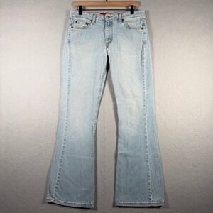 Levis 519 Low Flare Jeans Womens 11 JR M Light Wash Blue Denim 2004 Vintage